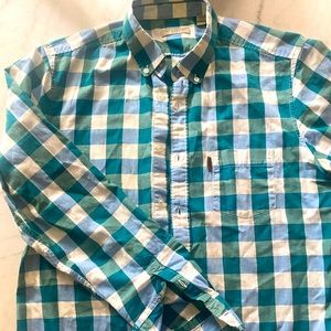 Burberry Brit Shirt checkered blue white green Sz L